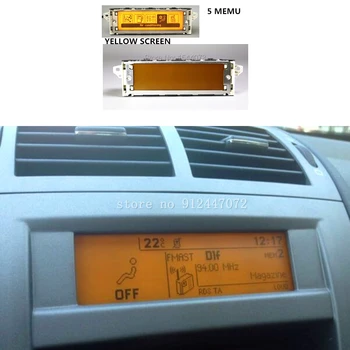 5 Meniu Geltonas ekranas USB Bluetooth oro kondicionierius Ekrano monitorius 12 kontaktų Peugeot 307 407 408 citroen C4 C5