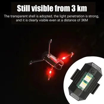 7Colors Lights LED Drone Strobe Light Universal Anti-Collision Night Function Patobulintas orlaivio skraidymo įspėjimas Mirksi Mem T6A2