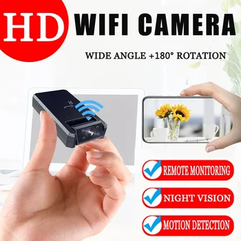 HD Mini kamera WiFi išmanioji vaizdo kamera Viešosios interneto prieigos taškas HD infraraudonųjų spindulių naktinio matymo vaizdo mikro mažos kameros judesio aptikimo baterija