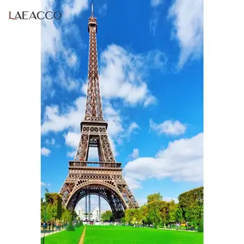 Laeacco Holiday Travel Paris Eifelio bokštas Lauko scenos nuotraukų fonai Fotofonas Baby Child Individualizuota fotografija Fonai