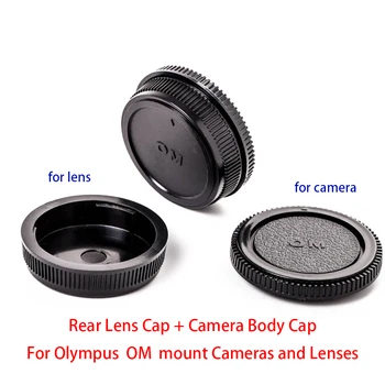 Olympus OM laikikliui (ne Olympus 4/3 sistema ) seni fotoaparatai ir seni objektyvai Galinis objektyvo dangtelis + fotoaparato korpuso dangtelio rinkinys