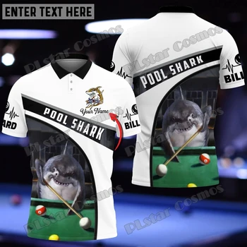 Pool Shark Biliardo asmeninis pavadinimas 3D All Over Printed Fashion Vyriški polo marškinėliai Summer Street Unisex Casual Polo marškinėliai WK69