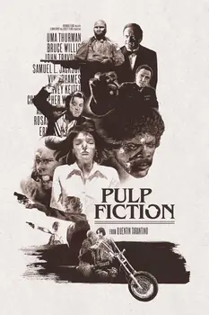 Pulp Fiction Movie Art Film Print Silk Poster Home Wall Decor 24x36inch