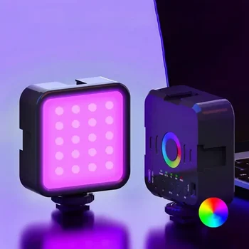 RGB LED fotografijos užpildymo lemputė Vaizdo lemputė 3000-5500K Visų spalvų pritemdoma fotoaparato lemputė Foto studijos lempa 